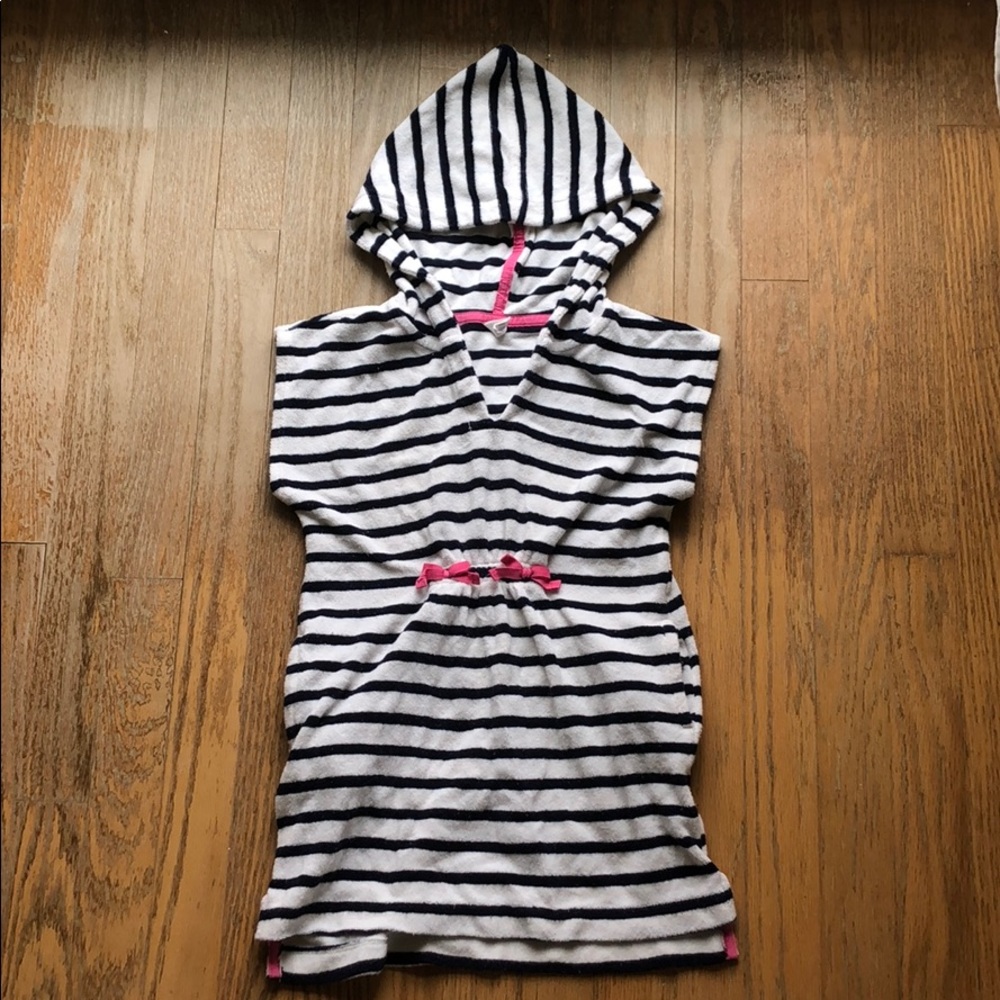 Girls Gap Terry Swim Coverup Size 5T Navy Stripe